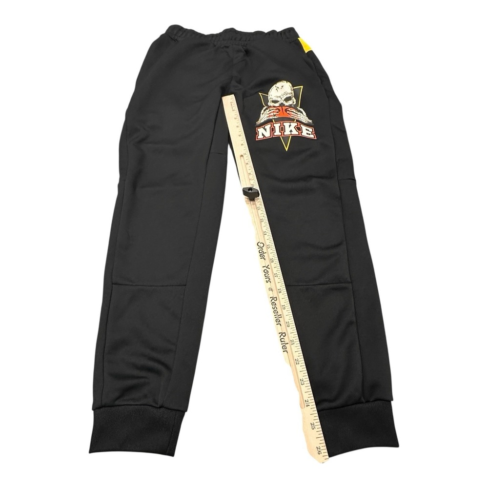 NIKE Frenzy Jogger Pants‎ Small Mens Black Orange Yellow Skull Logo Basketball - Picture 6 of 14